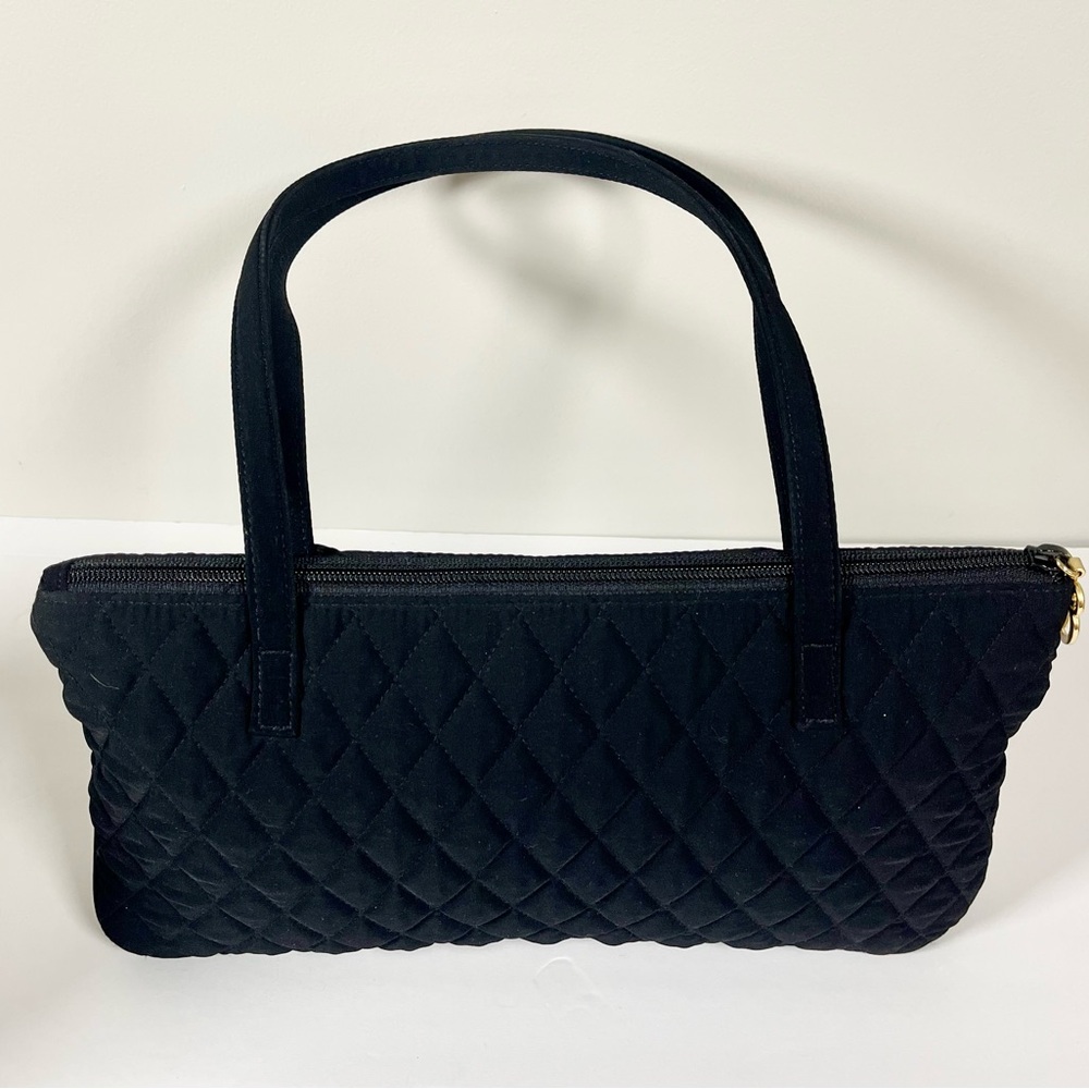 Vera Bradley Black Quilted Shoulder Handbag Tote – Everyday Classic Bag - Picture 10 of 10